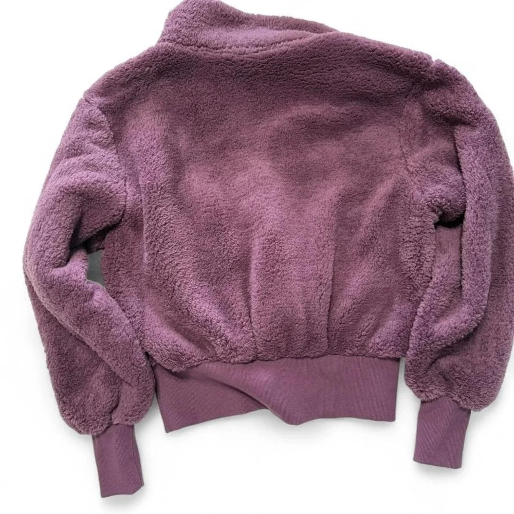 Savvi Plush Sherpa Half-Zip Fleece – M – Purple - Picture 2 of 7